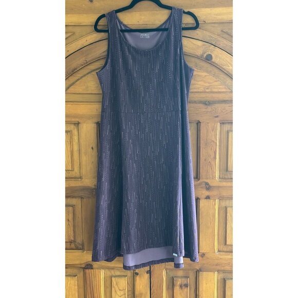 Eddie Bauer Dresses & Skirts - EDDIE BAUER Dress-Purple Poly/Rayon Knit‎ Sleeveless Empire, Dotted Pattern, XL
